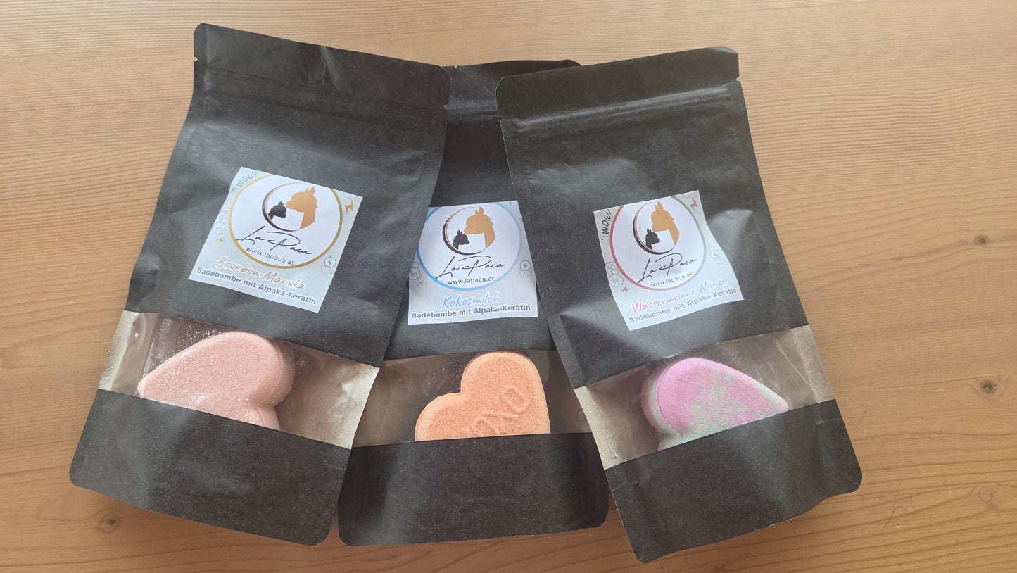 Alpaka Badebombe in Herzform - Jetzt entspannen!